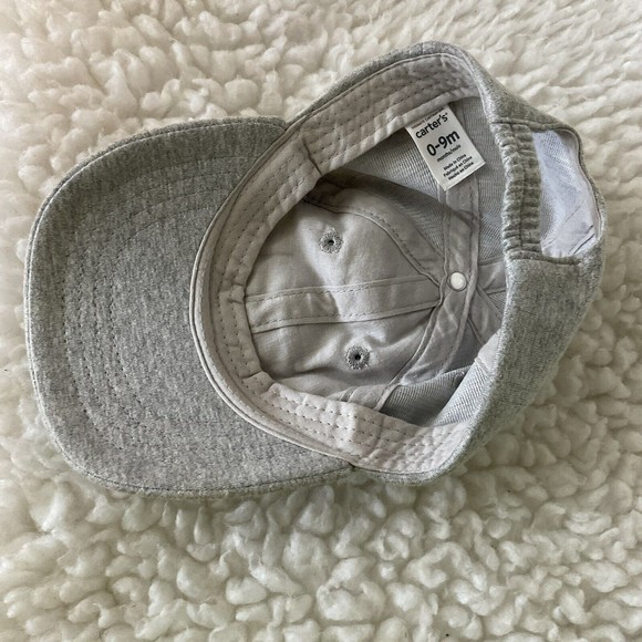 Carters Baseball Cap Gray Heathered Cool Spellout Hat 0-9 months - Picture 4 of 4